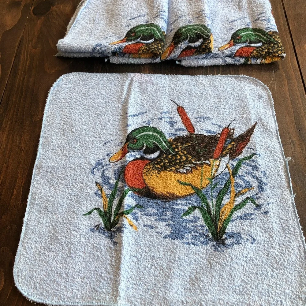 Vintage Canon Washcloths (4) Ducks / Mallards 🦆